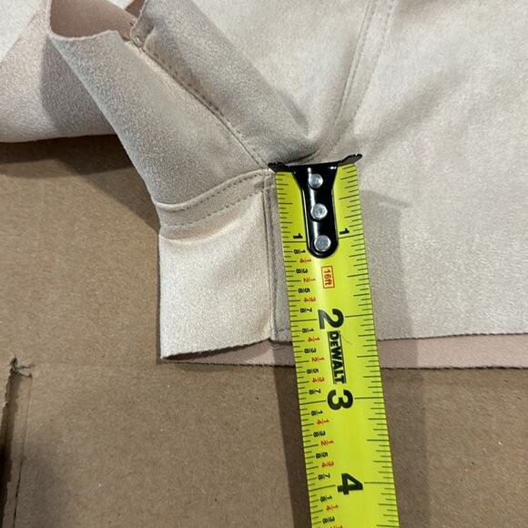 🍁 NWT Zara Faux Suede Neutral Stretch Mini High Waisted Shorts 3142/348/712 XS - Picture 10 of 11